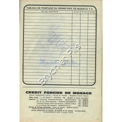 Programme Grand Prix Monaco 1972 avec Signatures