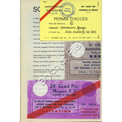 Programme Grand Prix Monaco 1982 with Pass