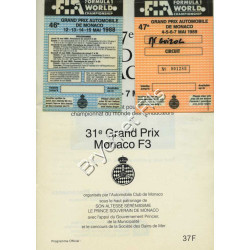 Programme Grand Prix Monaco 1989 (avec Pass)