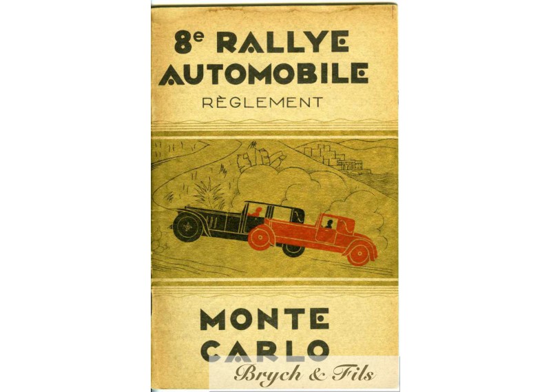 1929 Règlement 8ème RALLYE de MONTE-CARLO