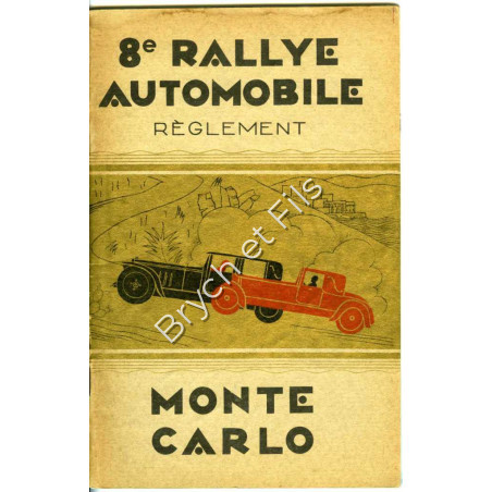 1929 Règlement 8ème RALLYE de MONTE-CARLO