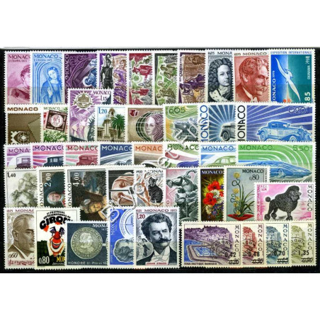 1975 MONACO ANNEE COMPLETE TIMBRES POSTE Préo N°34/37 xx