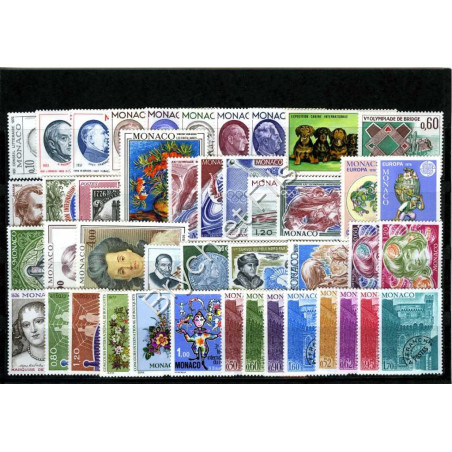 1976 MONACO ANNEE COMPLETE TIMBRES POSTE Préo N°38/45 xx