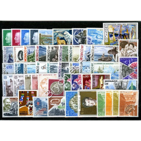 1977 MONACO ANNEE COMPLETE TIMBRES POSTE Préo N°46/49 xx