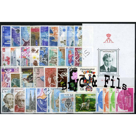 1979 MONACO ANNEE COMPLETE TIMBRES POSTE Préo N°62/65 BF N°16 xx