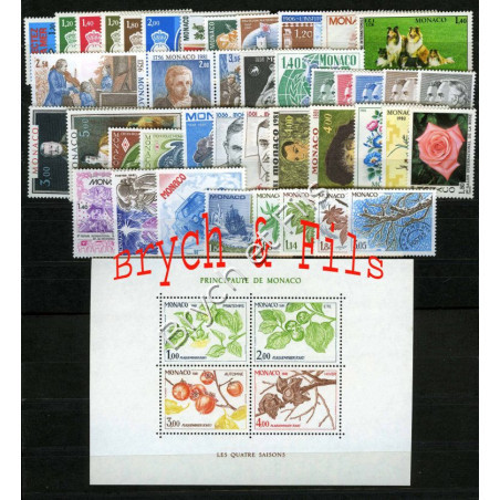 1981 MONACO ANNEE COMPLETE TIMBRES POSTE  Préo N°70/73  BF N°20 xx