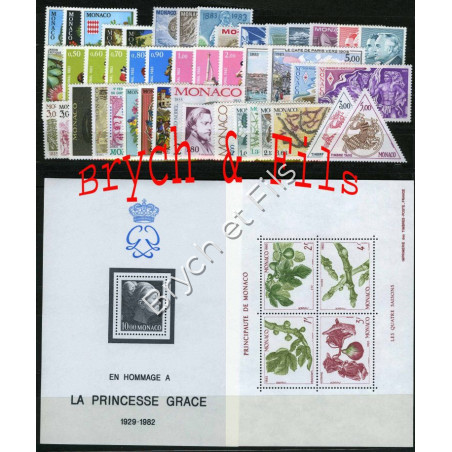 1983 MONACO ANNEE COMPLETE TIMBRES POSTE Préo N°78/81 Taxe N°73/74 BF N°24 et 26 xx