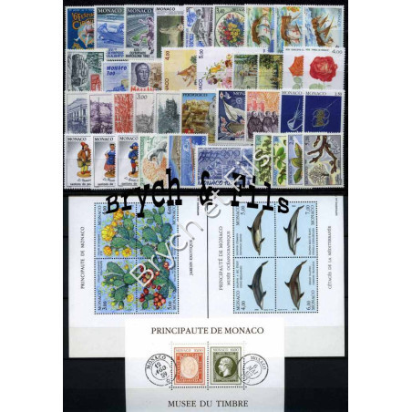 1992 MONACO ANNEE COMPLETE TIMBRES POSTE BF N°55/56-58 Préo N°110/113 xx