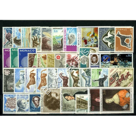 1970 MONACO ANNEE COMPLETE TIMBRES POSTE + P.A. N°95 xx