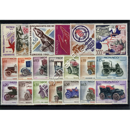 1961 MONACO ANNEE COMPLETE TIMBRES POSTE xx