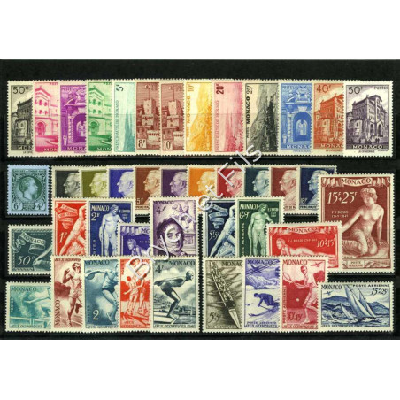 1948 MONACO ANNEE COMPLETE TIMBRES POSTE xx