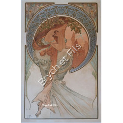 Affiche originale A.Mucha "Les arts"