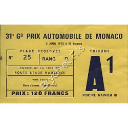 Programme Grand Prix Monaco 1973 with Pass
