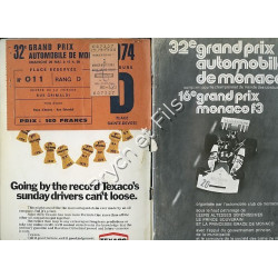 Programme Grand Prix Monaco 1974 with Pass