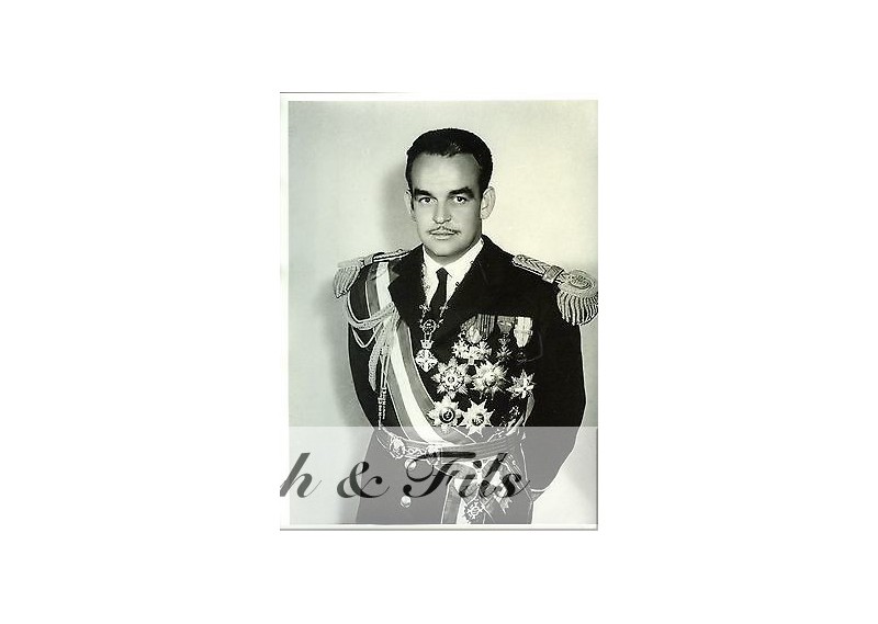 PHOTO ARGENTIQUE PRINCE RAINIER III  ET PRINCESSE GRACE grand Format 