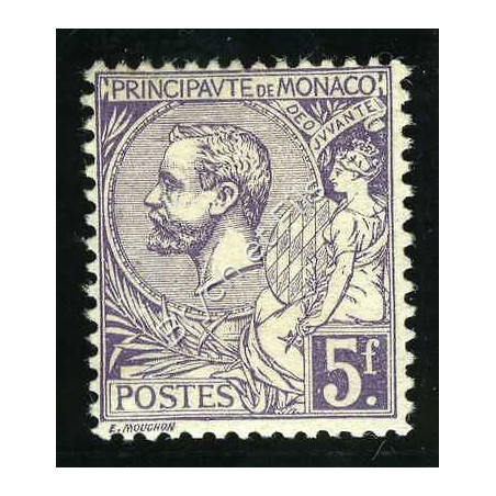 1920-21 MONACO N°46 TIMBRE POSTE PRINCE ALBERT Ier x