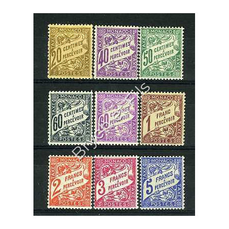 1926-43 MONACO TIMBRES TAXE YVERT ET TELLIER N°18-26 x