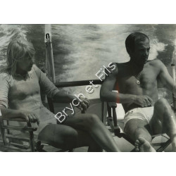 CHARLES AZNAVOUR ET ULLA PHOTO ARGENTIQUE TIRAGE ORIGINAL PAR PATRICK BERTRAND