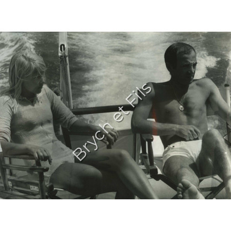 CHARLES AZNAVOUR ET ULLA PHOTO ARGENTIQUE TIRAGE ORIGINAL PAR PATRICK BERTRAND