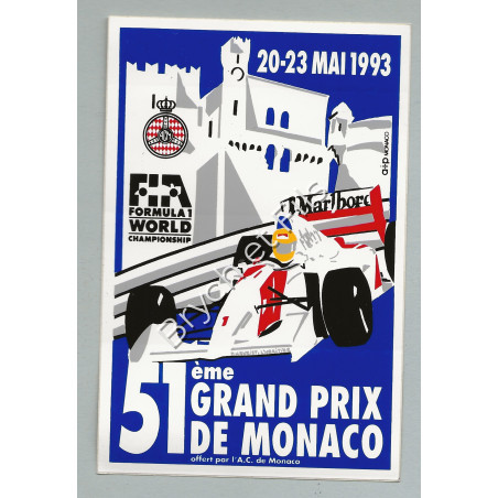 Autocollant Grand Prix de Monaco 20-23 MAI 1993