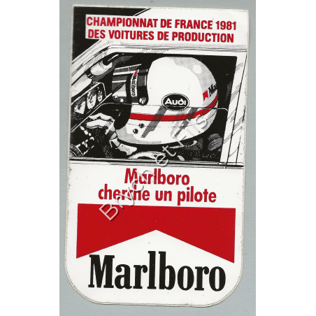 Autocollant Marlboro Championnat de France Cherche son Pilote 1981