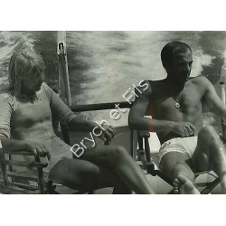 CHARLES AZNAVOUR ET ULLA PHOTO ARGENTIQUE TIRAGE ORIGINAL PAR PATRICK BERTRAND