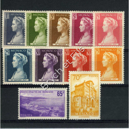 1957 MONACO ANNEE COMPLETE TIMBRES POSTE  x