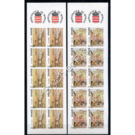 1989 MONACO CARNETS N°3a-4a NON DENTELE RUES DE MONACO VILLE LUXE xx