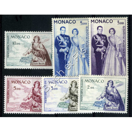 1960-61 MONACO POSTE AERIENNE YVERT ET TELLIER  N°73/78 x