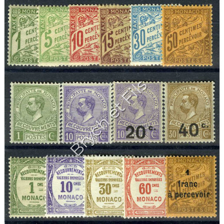 1905/1925 MONACO TAXES 1/17 (Sauf N°4 et 10) x
