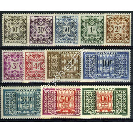 1946/57 MONACO TIMBRES TAXE YVERT ET TELLIER N°29-39 x