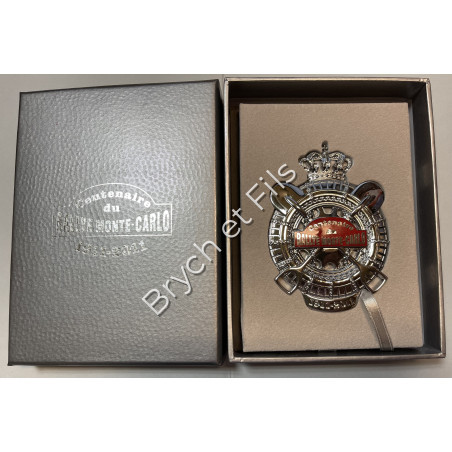 1911-2011 MONACO BADGE PLAQUE CALANDRE EMAILLEE CENTENAIRE RALLYE MONTE CARLO