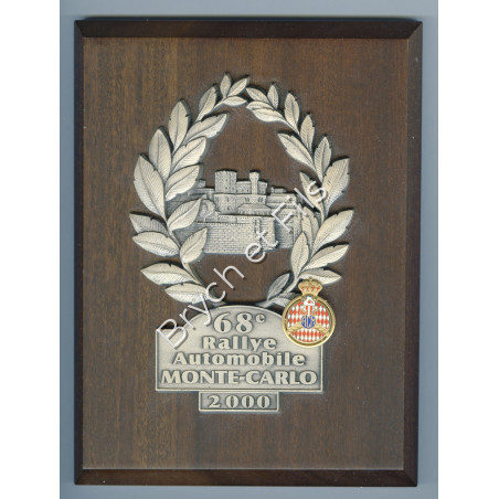 2000 MONACO BADGE PLAQUE CALANDRE EMAILLEE 68e RALLYE MONTE CARLO