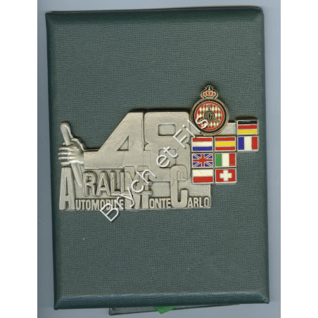 1980 MONACO BADGE PLAQUE CALANDRE EMAILLE 48e RALLYE AUTOMOBILE DE MONTE CARLO
