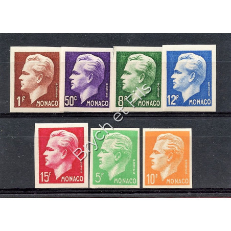 1950   MONACO  EFFIGIES DU PRINCE RAINIER III  NON DENTELES