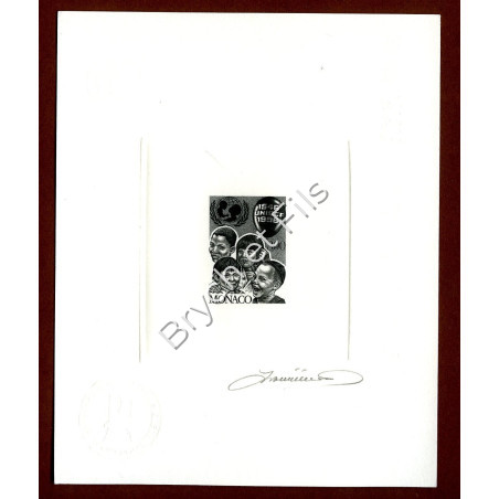 1996 MONACO N°2065 CINQUANTENAIRE DE L'UNICEF EPREUVE D'ARTISTE SIGNEE