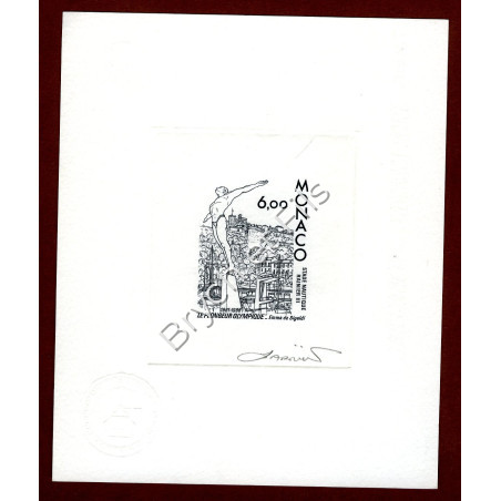 1986 MONACO N°1549 LE PLONGEUR OLYMPIQUE EPREUVE D'ARTISTE