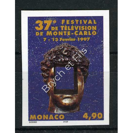 1996 MONACO N°2080 NON DENTELE 37° FESTIVAL DE TELEVISION xx