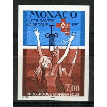 1997 MONACO N°2106 NON DENTELE CROIX ROUGE MONEGASQUE xx