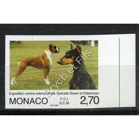 1998 MONACO N°2148 NON DENTELE EXPOSITION CANINE BOXER xx