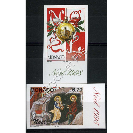 1998 MONACO N°2177-2178 NON DENTELE NOEL xx