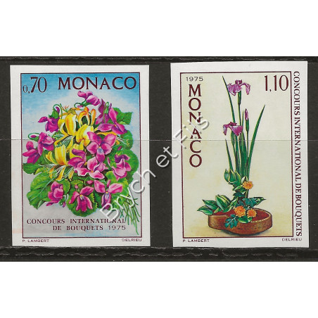 1974 MONACO N°984-85 NON DENTELE  CONCOURS INTERNATIONAL DE BOUQUETS xx