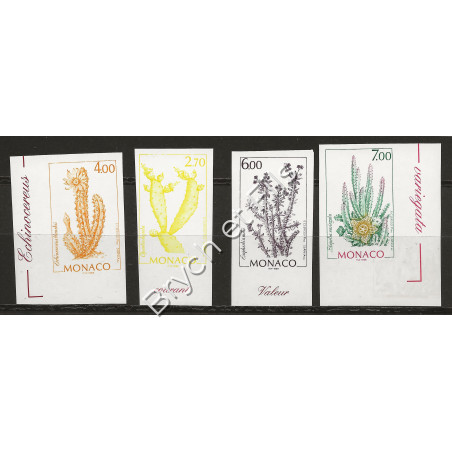 1998 MONACO N°2164-67 NON DENTELE ESSAI DE COULEUR FLORE JARDIN EXOTIQUE xx