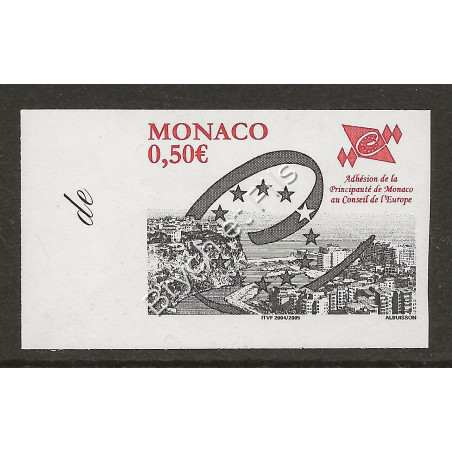 2004 MONACO N°2460 NON DENTELE ESSAI DE COULEUR ADHESION AU CONSEIL DE L'EUROPE xx