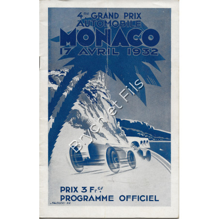 Programme Grand Prix Monaco 1932