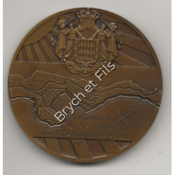 MONACO MEDAILLE PRINCIPAUTE DE MONACO 15-12-1945 CAPITAINE UPTON par P. Turin BRONZE
