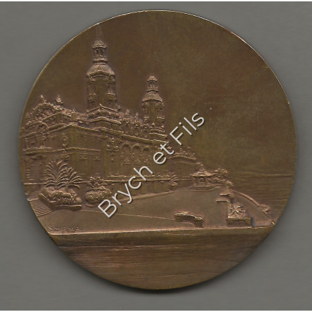 1863-1913 MONACO MEDAILLE CINQUANTENAIRE FONDATION SBM NON NOMINATIVE BRONZE