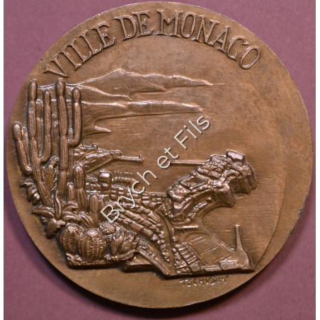 1967 MONACO MEDAILLE VILLE DE MONACO signée TSCHUDIN BRONZE