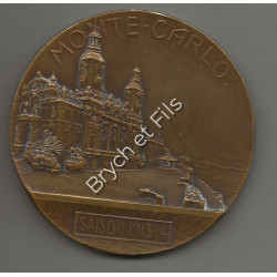 MONACO MEDAILLE CONCOURS INTERNATIONALS DE CHIENS DE MONTE CARLO 1913-1914 PAR S. ZIRMAI BRONZE