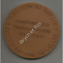 MEDAILLE CENTENAIRE 1888-1988 SOCIETE DES REGATES DE MONACO BRONZE